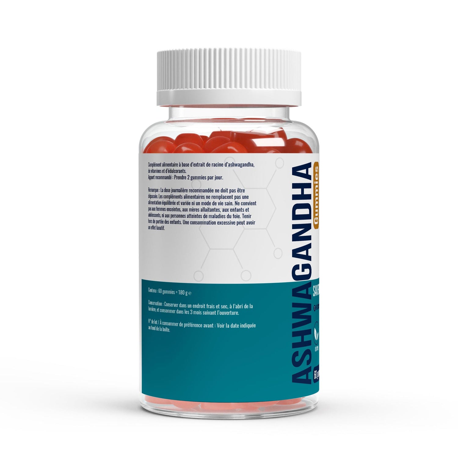 FormuLabs Ashwagandha + Vitamin B6 mango gummies bottle, 60 count – view 2