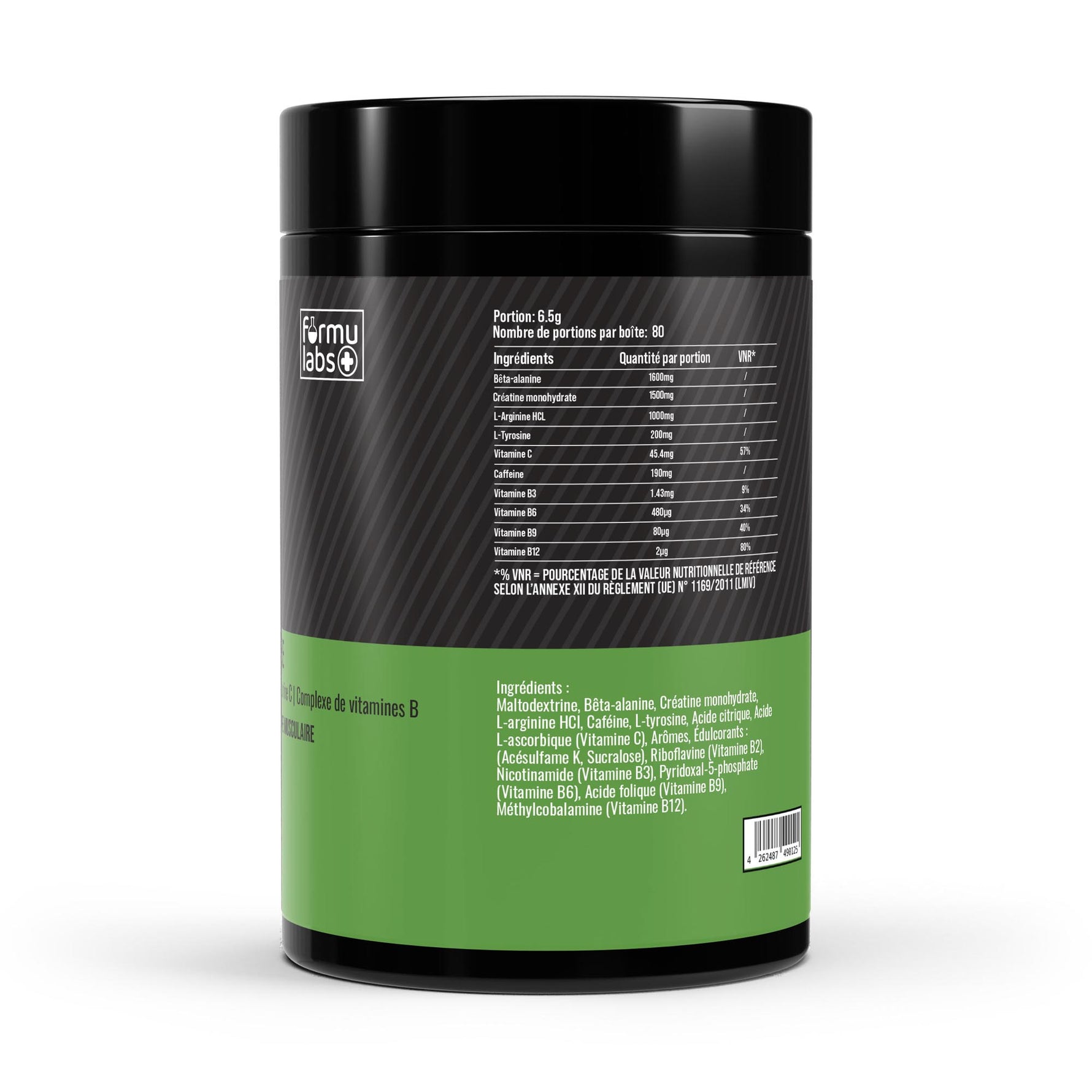FormuLabs Pre-Workout Booster raspberry tub, 520g – view 3