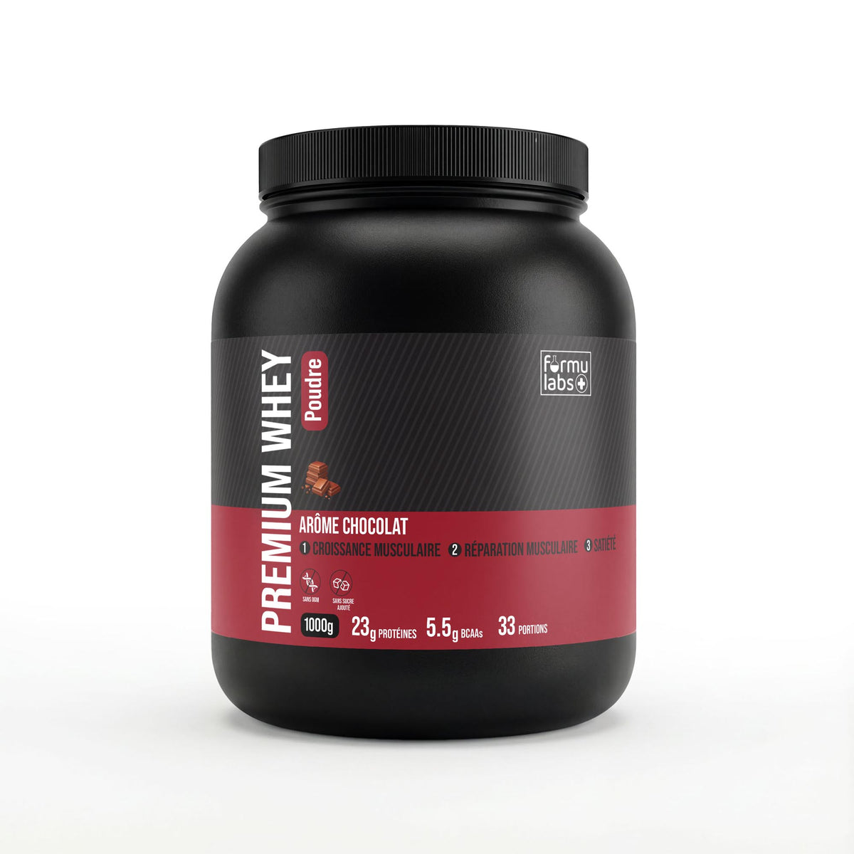 FormuLabs Premium Whey Protein chocolate pouch, 1000g