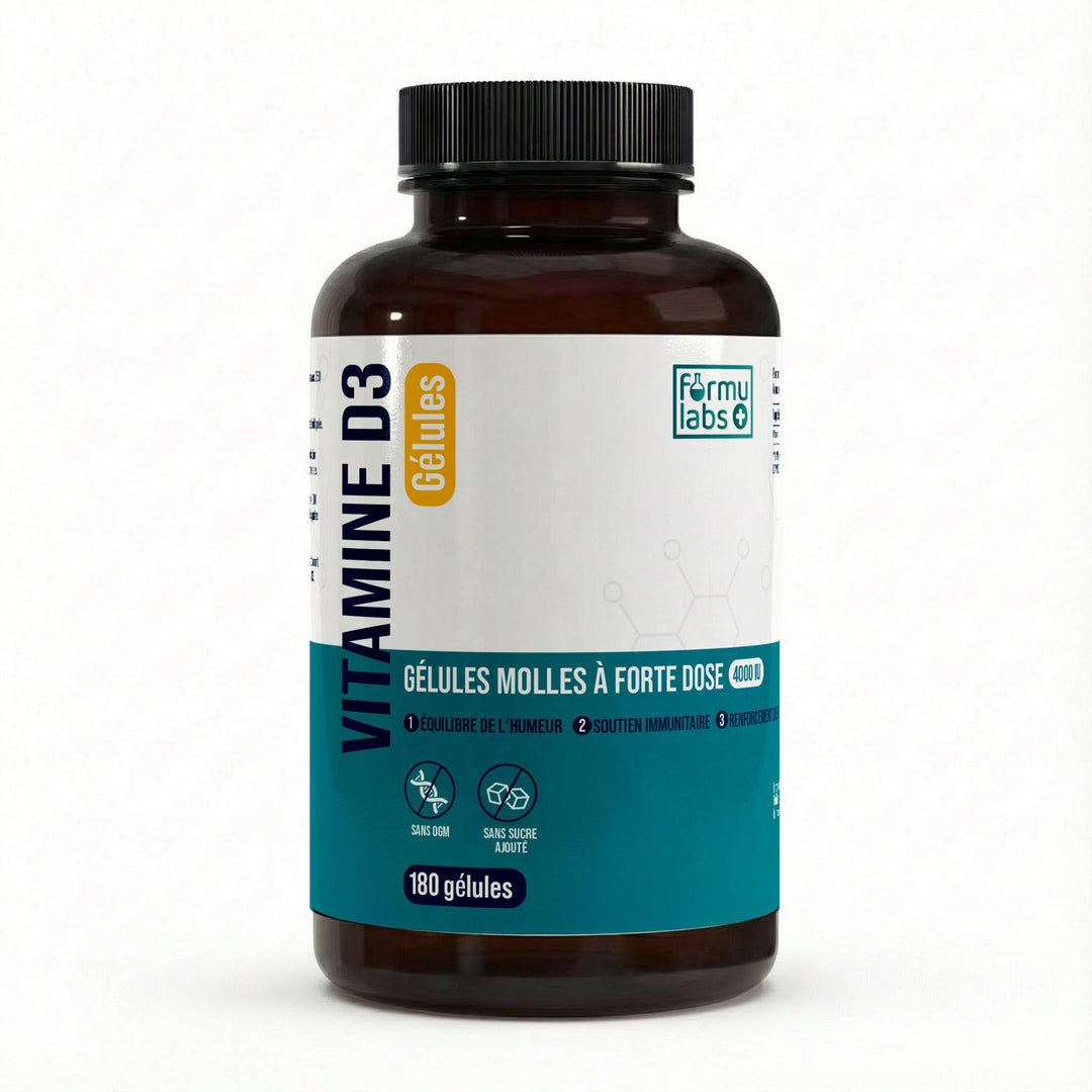 FormuLabs Vitamin D3 4000 IU softgels bottle, 180 count