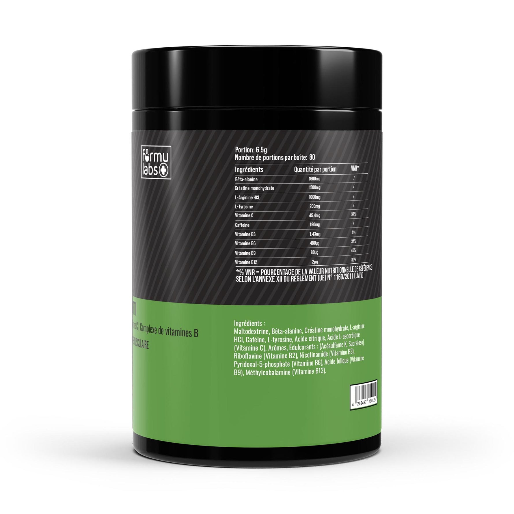 FormuLabs Pre-Workout Booster tutti frutti tub, 520g – view 3
