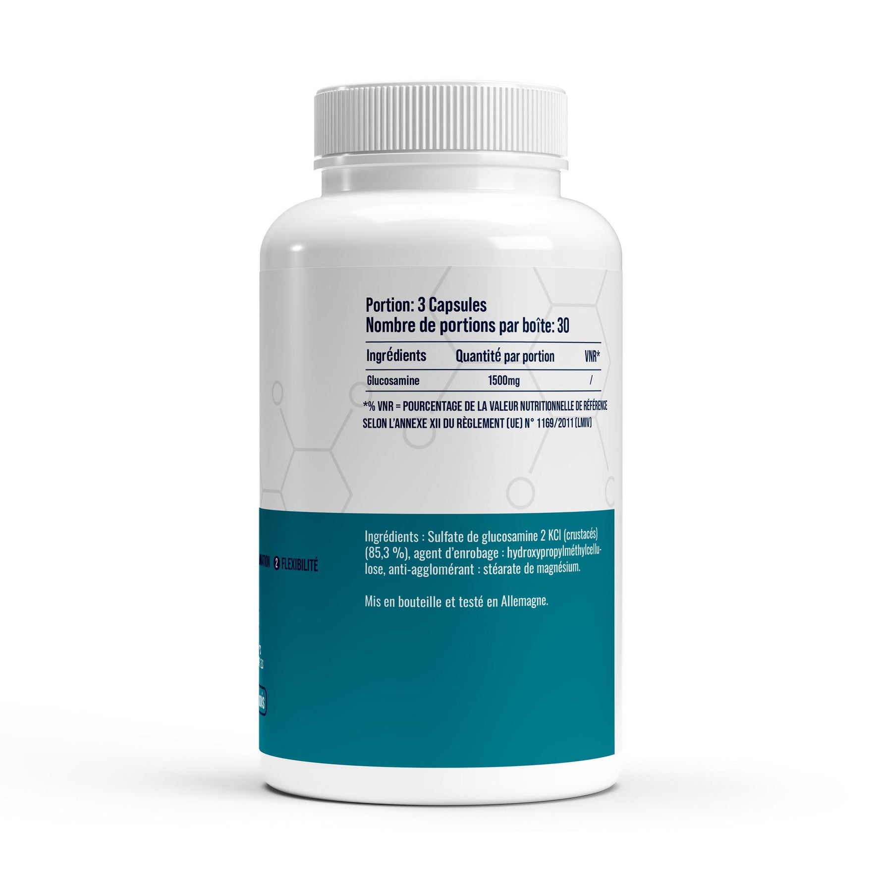 FormuLabs Glucosamine 500mg capsules bottle, 90 count – view 2