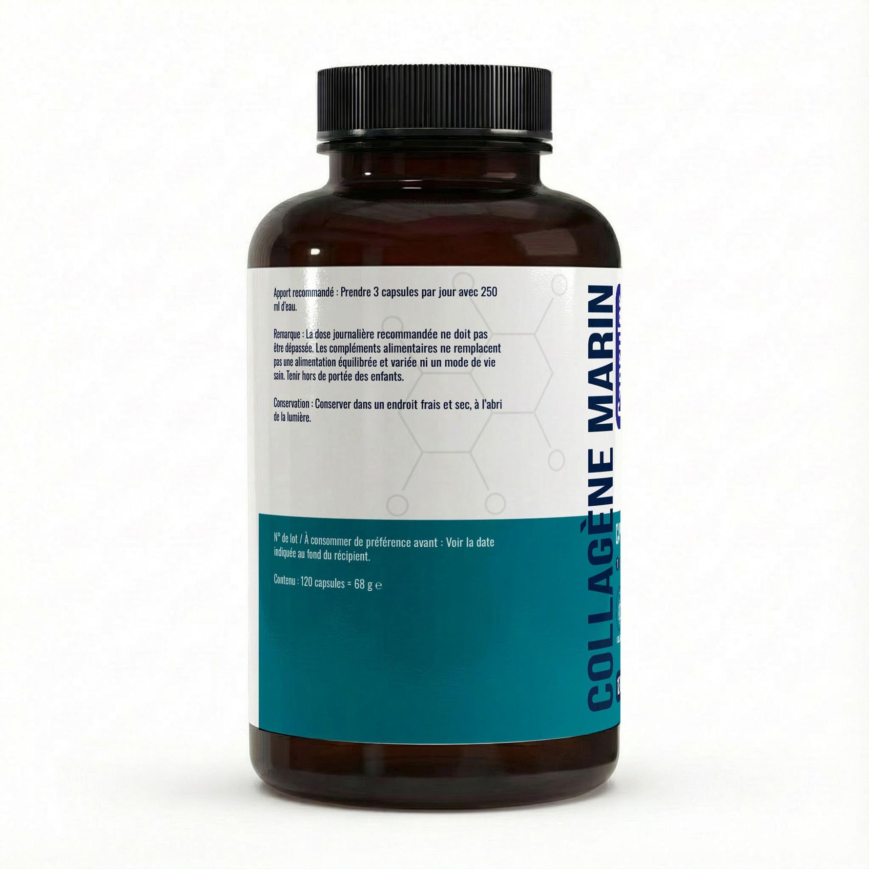 FormuLabs Marine Collagen Peptides capsules bottle, 120 count – view 3