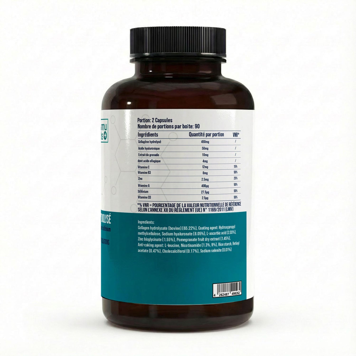 FormuLabs Premium Collagen Hydrolysate capsules bottle, 180 count – view 2