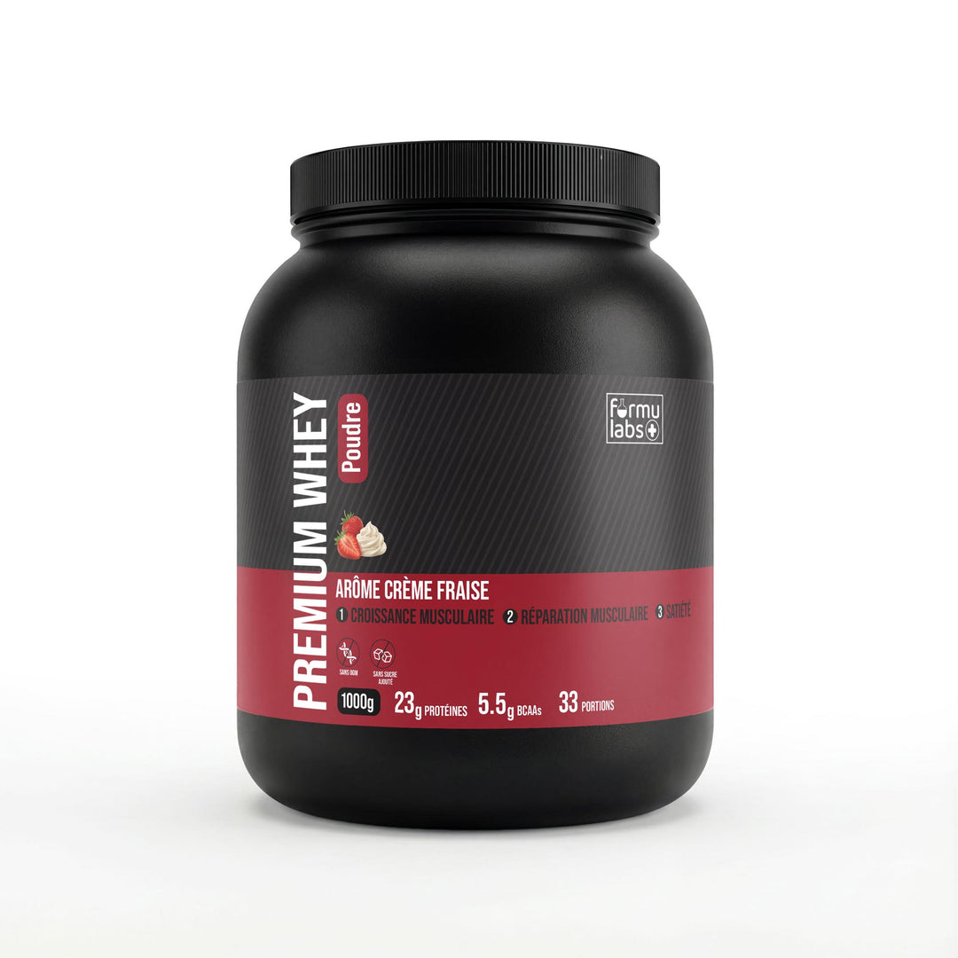 FormuLabs Premium Whey Protein strawberry pouch, 1000g