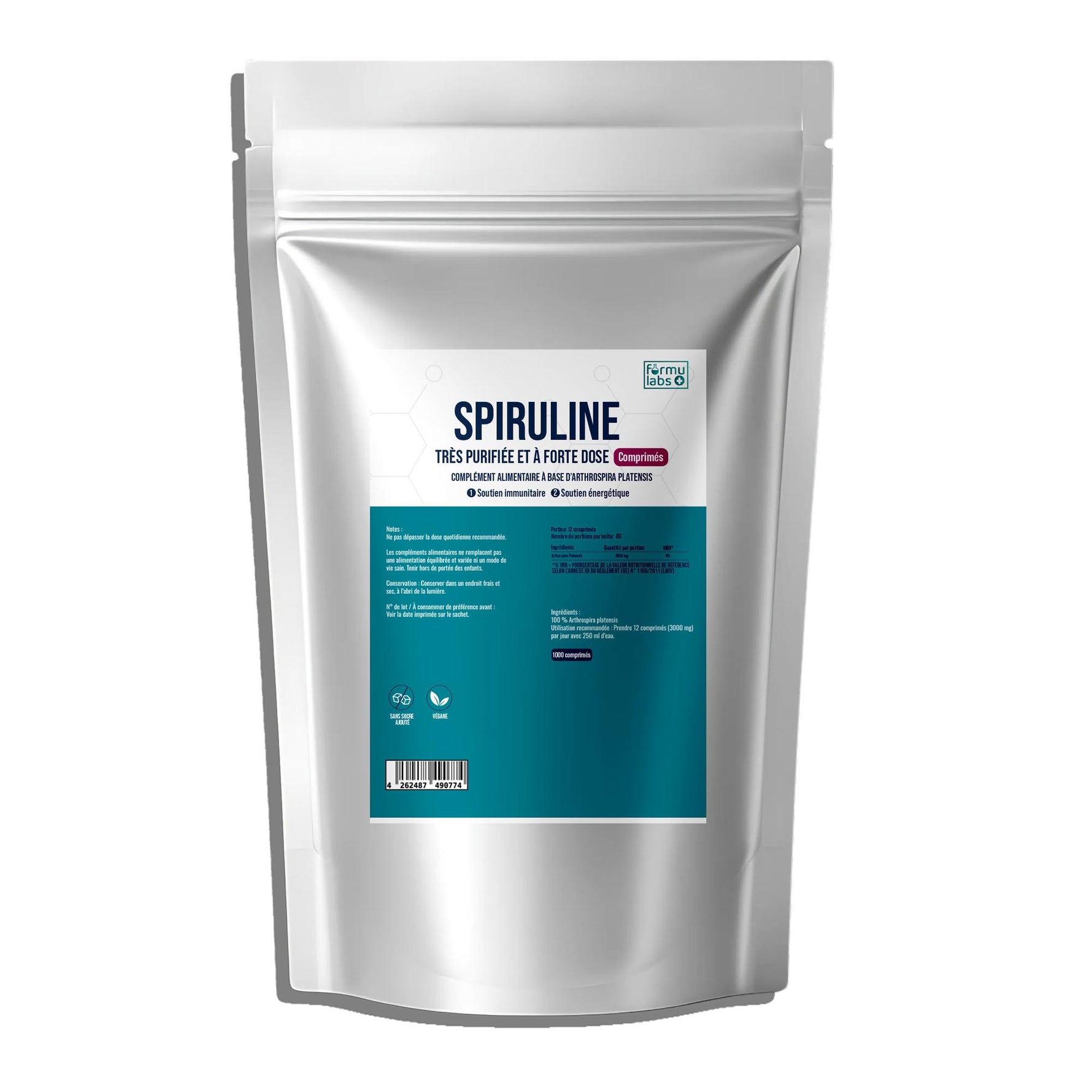FormuLabs Spirulina tablets tub, 1000 count