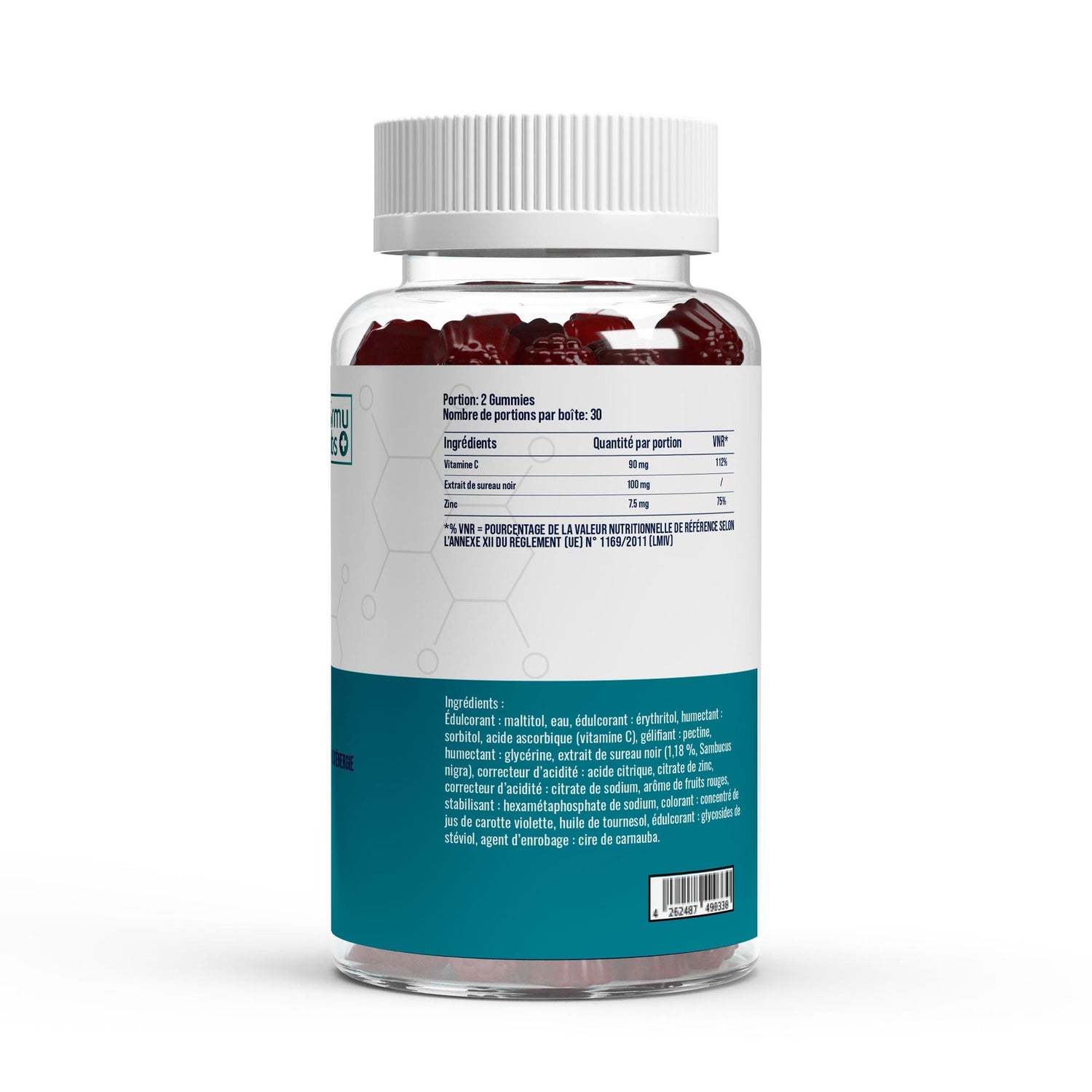 FormuLabs Elderberry, Vitamin C and Zinc immune gummies bottle, 60 count – view 2