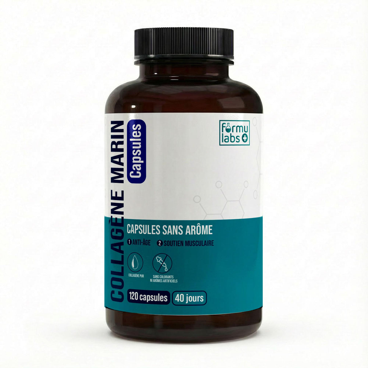 FormuLabs Marine Collagen Peptides capsules bottle, 120 count