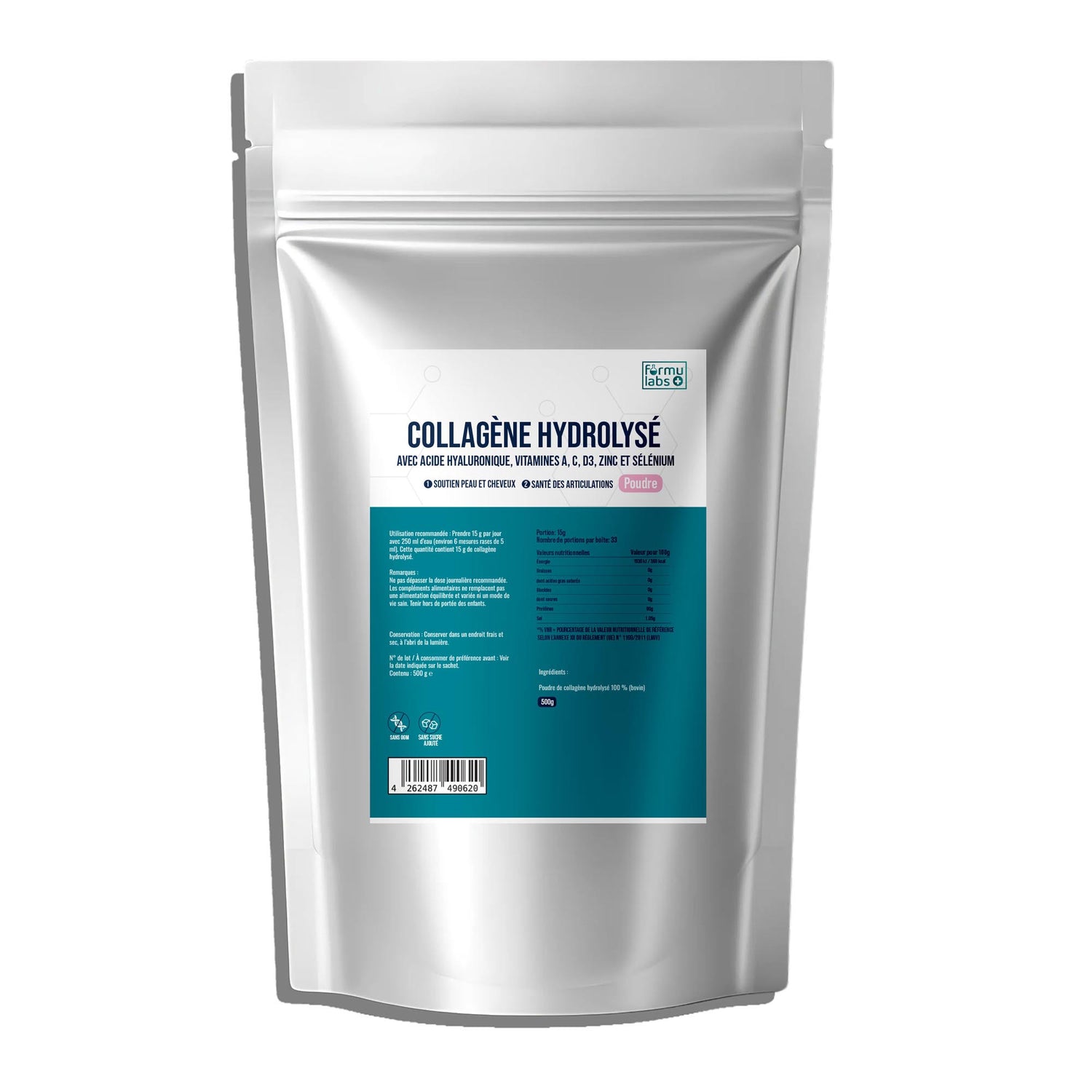 FormuLabs Collagen Hydrolysate powder pouch, 500g