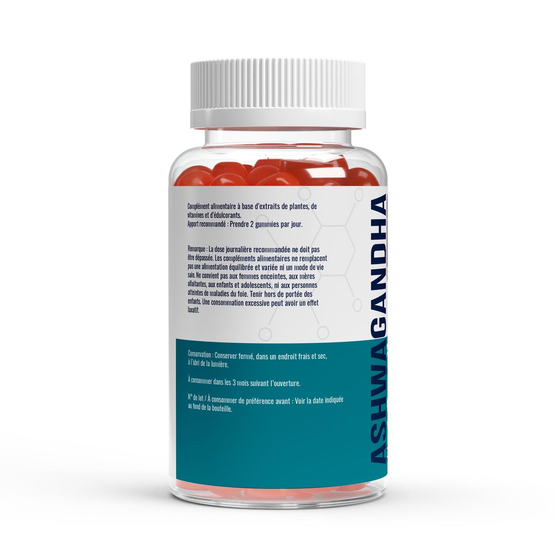 FormuLabs Ashwagandha + Vitamin B6 mixed berries gummies bottle, 60 count – view 2