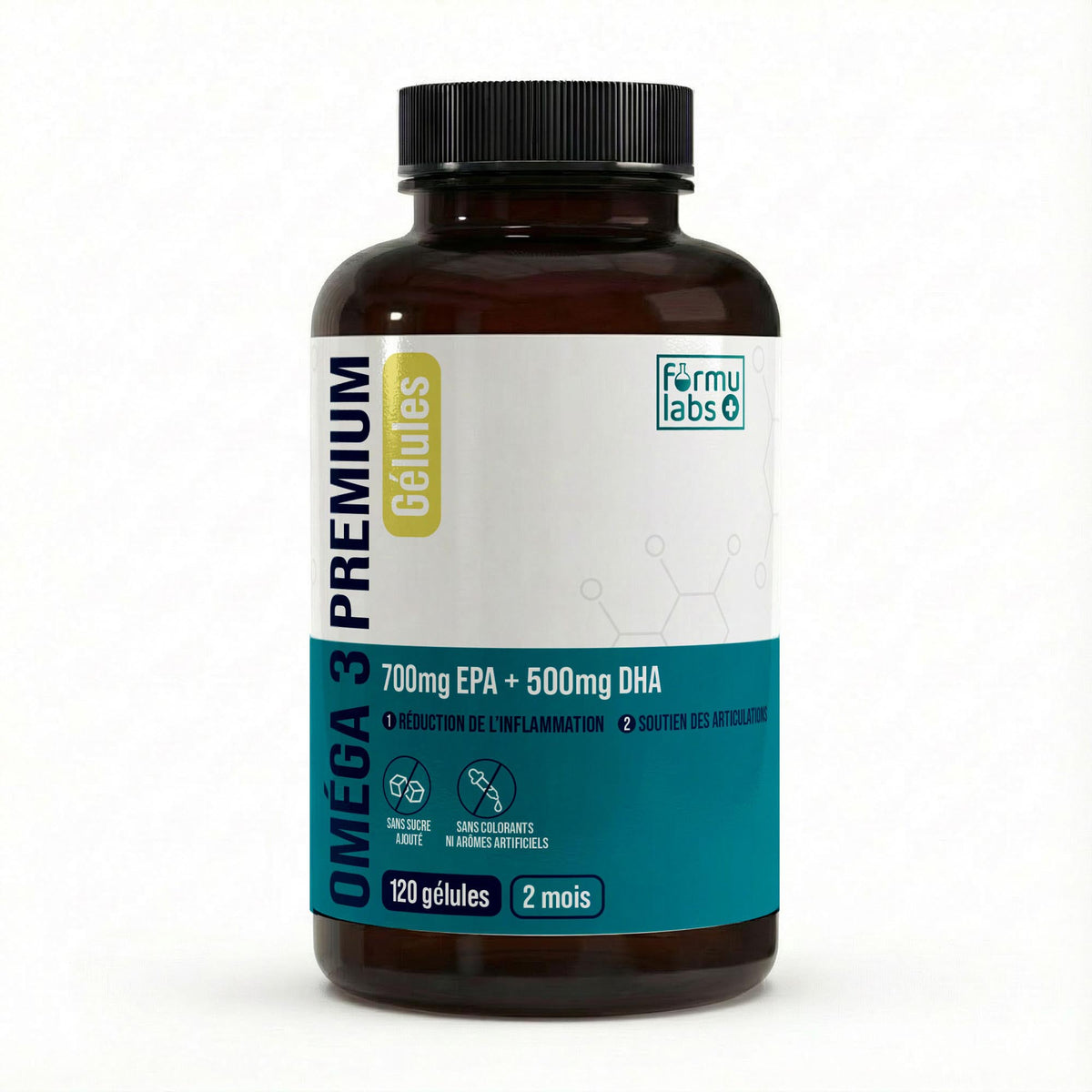 FormuLabs Omega-3 fish oil softgels bottle, 120 count