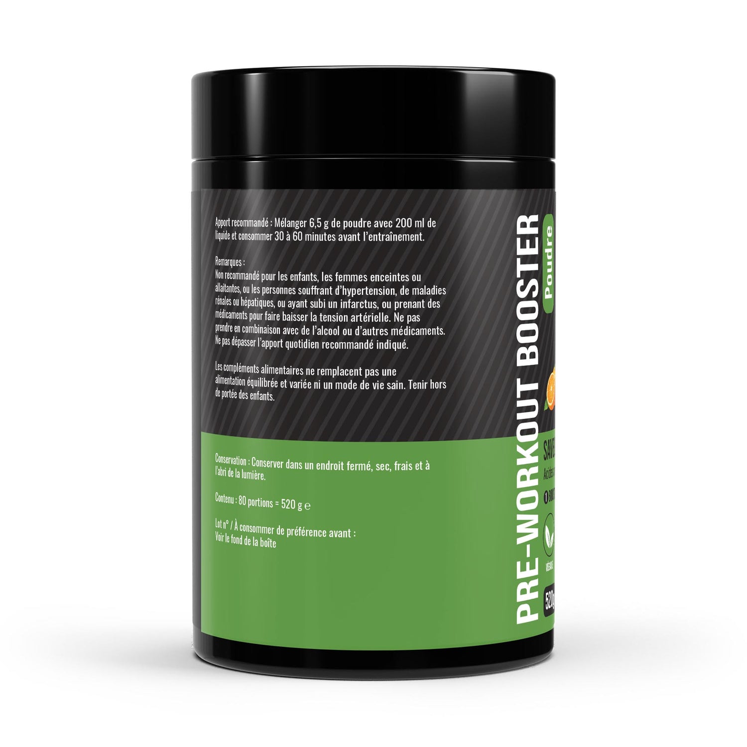 FormuLabs Pre-Workout Booster orange tub, 520g – view 2