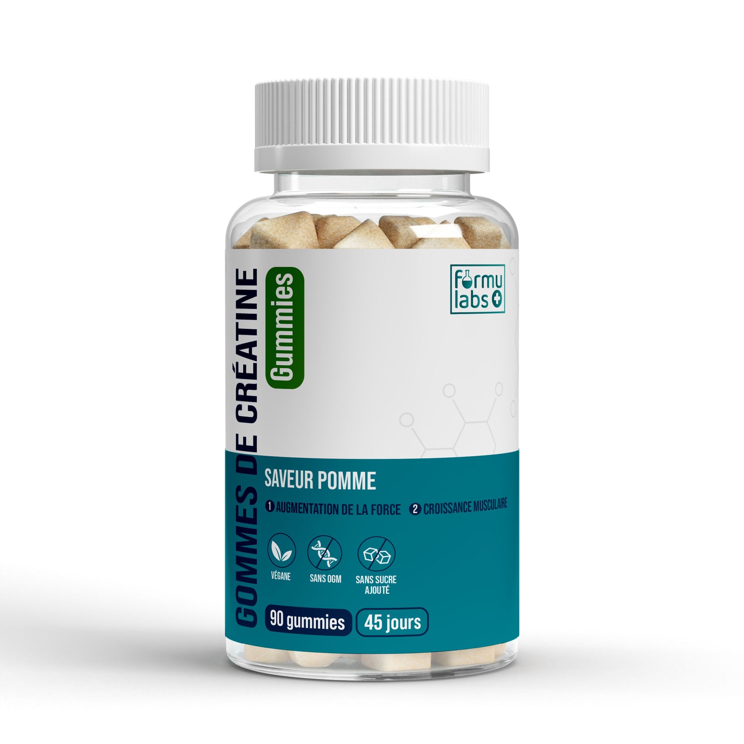 FormuLabs Creatine gummies bottle, 90 count