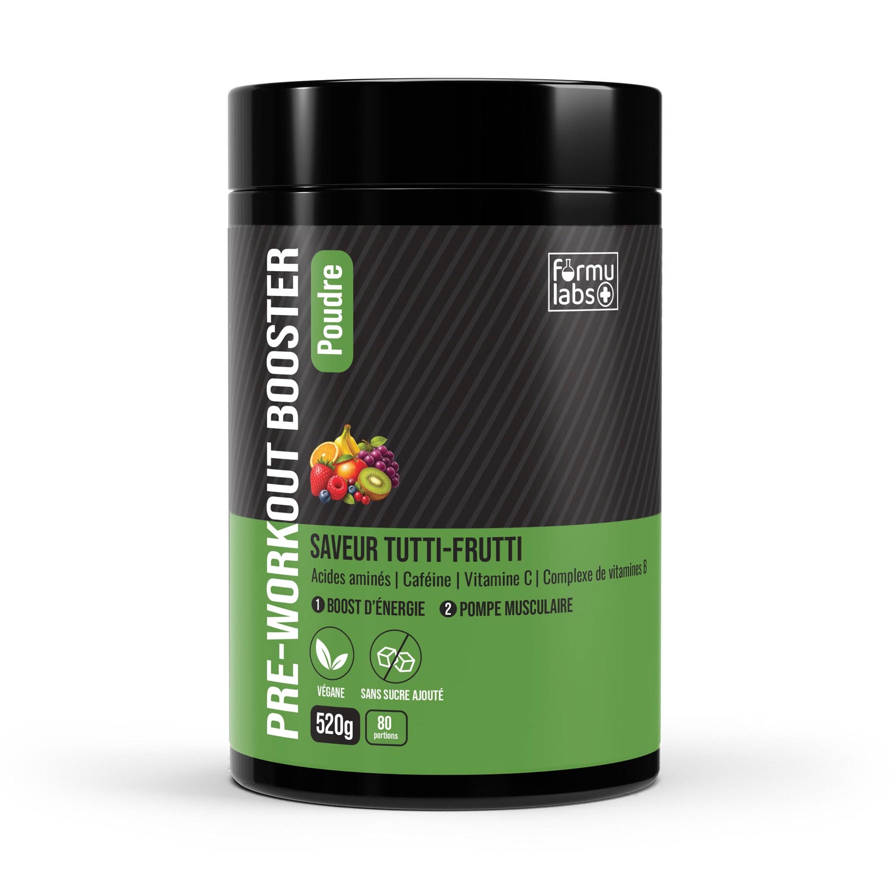 FormuLabs Pre-Workout Booster tutti frutti tub, 520g